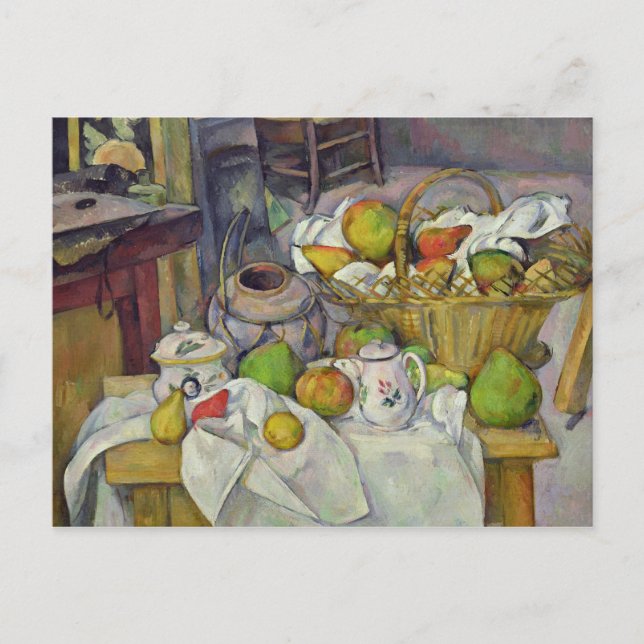 Cartão Postal Paul Cezanne | Vida tranquila com cesto, 1888-90 (Frente)