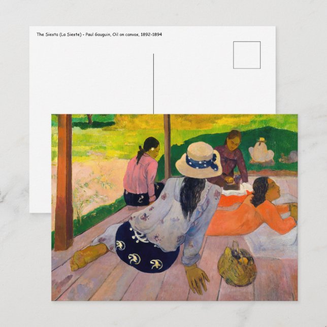 Cartão Postal Paul Gauguin - A Sesta (Frente/Verso)