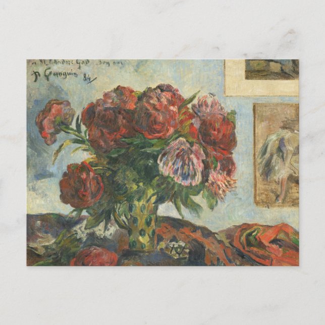 Cartão Postal Paul Gauguin - A Vida Estática com os Peonies (Frente)
