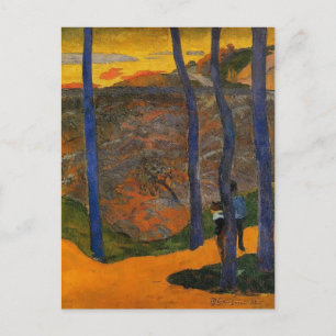 Cartão Postal Paul Gauguin - Árvores azuis