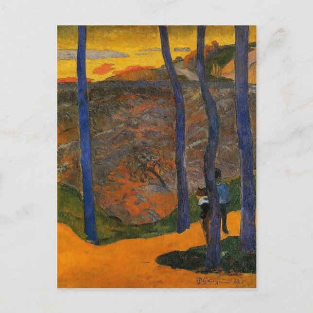 Cartão Postal Paul Gauguin - Árvores azuis (Frente)