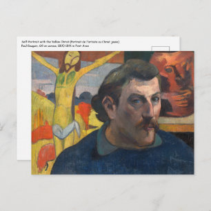 Cartão Postal Paul Gauguin - Autorretrato com Cristo Amarelo