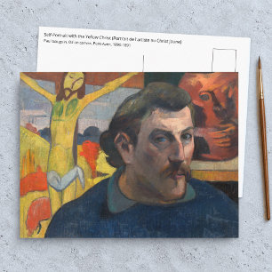Cartão Postal Paul Gauguin - Autorretrato com Cristo Amarelo