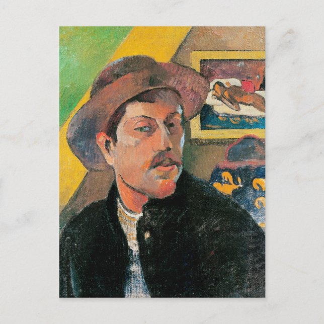 Cartão Postal Paul Gauguin | Autorretrato num chapéu, 1893-1894 (Frente)