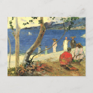 Cartão Postal Paul Gauguin Carregadores de frutas na enseada de