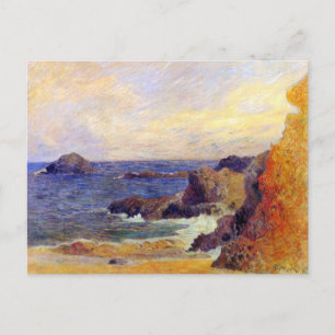Cartão Postal Paul Gauguin - Costa Rochosa Pintura de Arte Fino