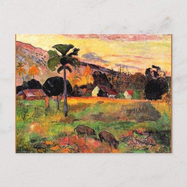 Cartão Postal Paul Gauguin, famoso quadro, venha aqui (Frente)