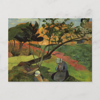 Cartão Postal Paul Gauguin - Paisagem com duas mulheres da Breta