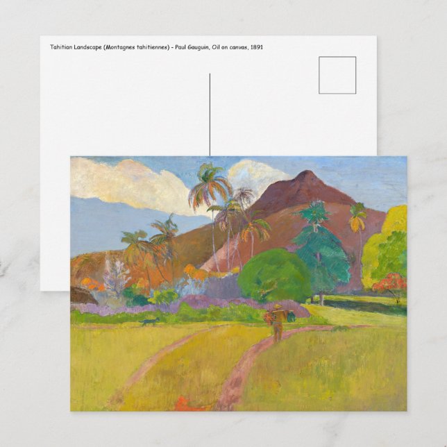 Cartão Postal Paul Gauguin - Paisagem Tahitiana (Frente/Verso)