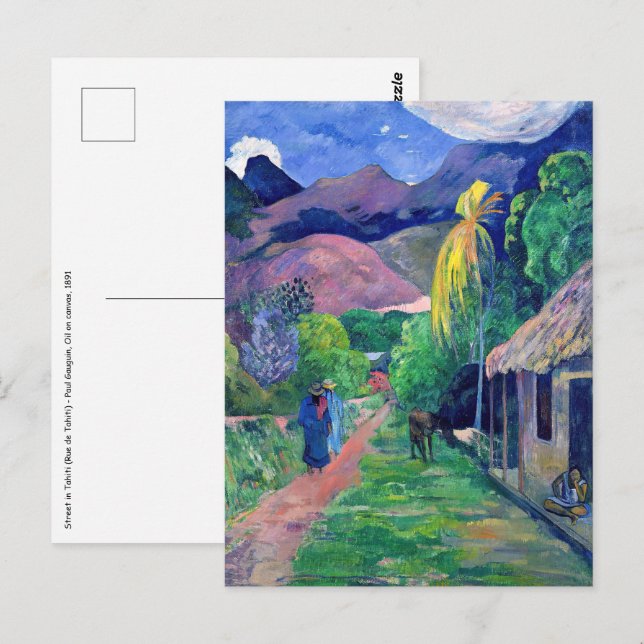 Cartão Postal Paul Gauguin - Rua no Taiti (Frente/Verso)