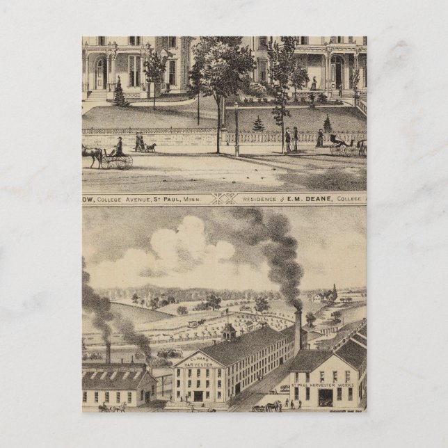 Cartão Postal Paul Harvester Works, Minnesota (Frente)