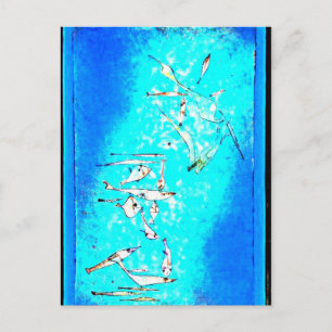 Cartão Postal Paul Klee art: Imagem de peixe, pintura de Klee