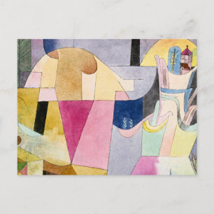 Cartão Postal Paul Klee, Colunas Pretas em uma Paisagem,