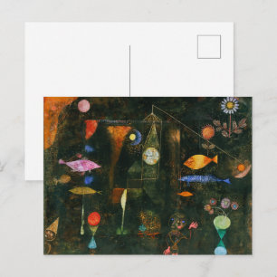 Cartão Postal Paul Klee Magia do Peixe Arte Abstrato Surrealista