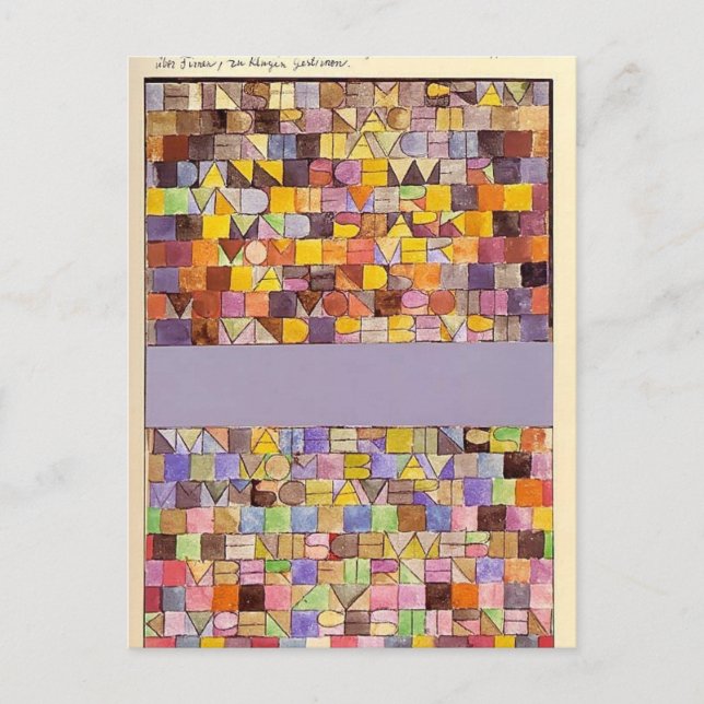 Cartão Postal Paul Klee: Uma vez Emergente da Cinza da Noite (Frente)