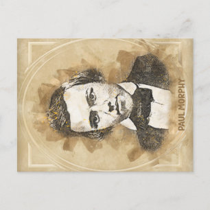 Cartão Postal Paul Morphy, jogador de xadrez