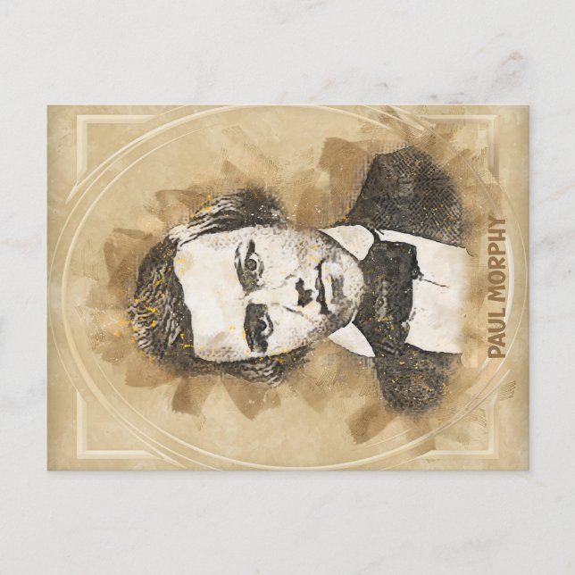 Cartão Postal Paul Morphy, jogador de xadrez (Frente)