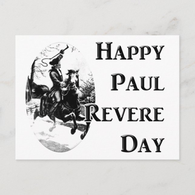 Cartão Postal Paul Revere Day (Frente)