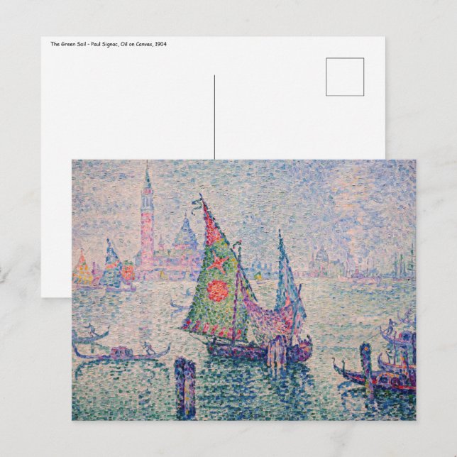 Cartão Postal Paul Signac - A Vela Verde (Frente/Verso)