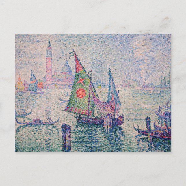 Cartão Postal Paul Signac - A Vela Verde (Frente)