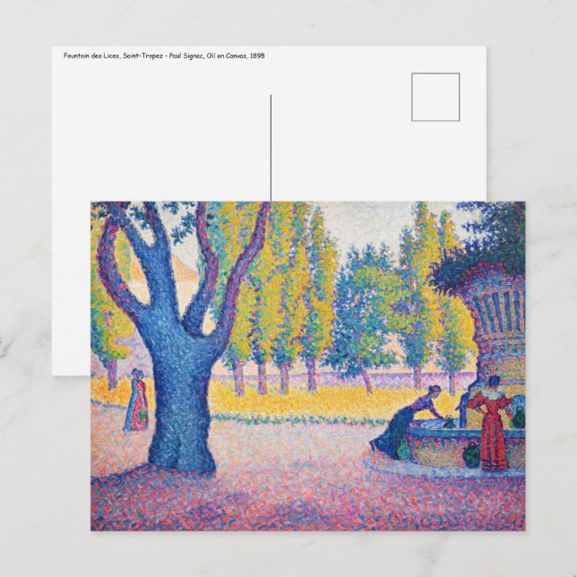 Cartão Postal Paul Signac - Fountain des Lices, Santo-Tropez (Frente/Verso)