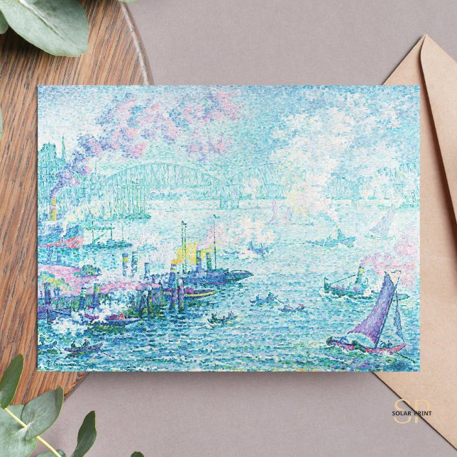 Cartão Postal Paul Signac Port of Rotterdam Painting Art Impress (Criador carregado)