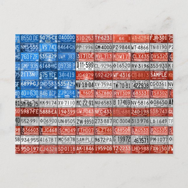 Cartão Postal Pavilhão da Placa de Licença de Michigan dos EUA (Frente)