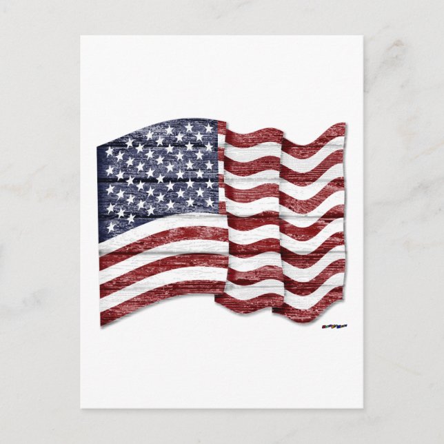 Cartão Postal Pavilhão dos EUA com grãos de madeira (Frente)