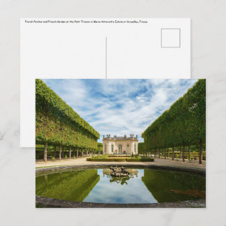 Cartão Postal Pavilhão Francês e Jardim Francês em Versalhes