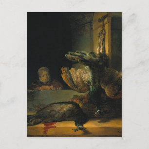 Cartão Postal Pavões mortos por Rembrandt