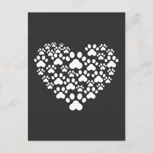 Cartão Postal Paw Animal Heart Veterinarian Vet Tech