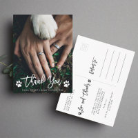 Paw Imprime Casamento Obrigado Cartão-Postal