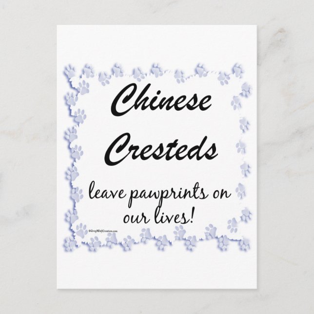 Cartão Postal Pawprint chinês preso (Frente)