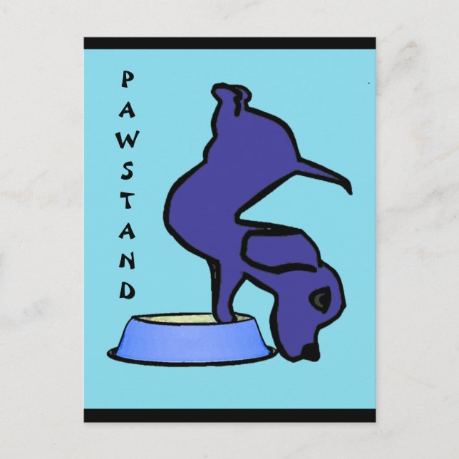 Cartão Postal PAWSTAND - Cartão-postal engraçado para Yoga (Frente)