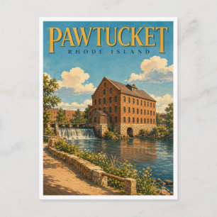 Cartão Postal Pawtucket Rhode Island Slater Mill GeoSaga