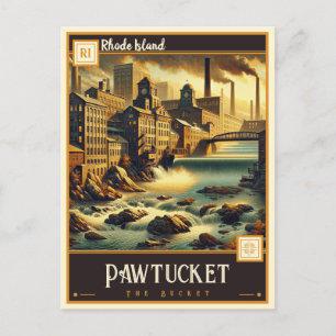 Cartão Postal Pawtucket, Rhode Island Vintage