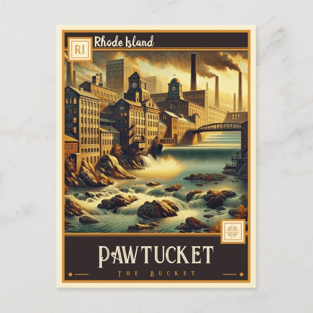Cartão Postal Pawtucket, Rhode Island | Vintage (Frente)