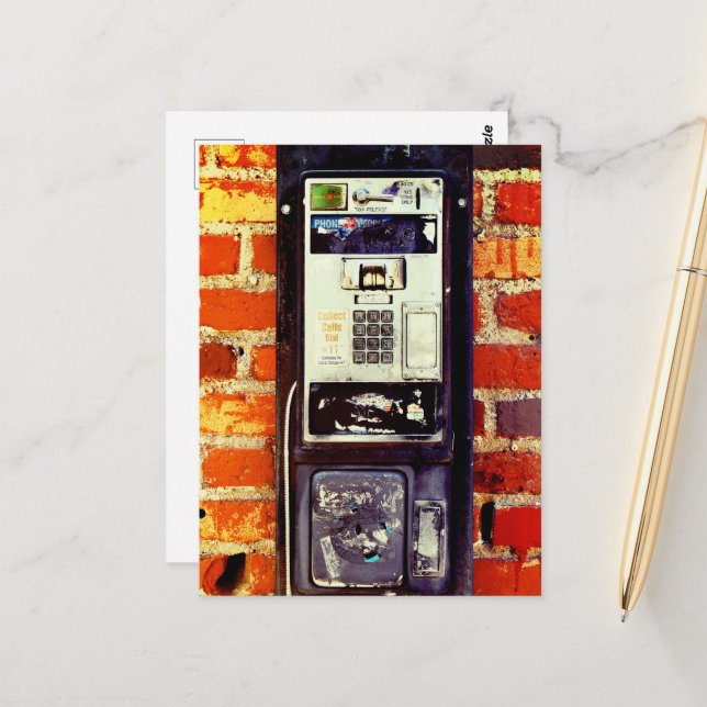 Cartão Postal Payphone abandonado (Frente/Verso In Situ)