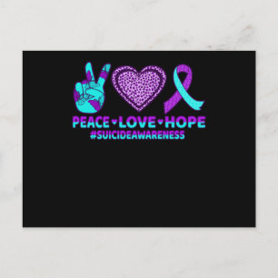 Cartão Postal Paz Ama Esperança Feliz Prevenção Suicida Sensibil