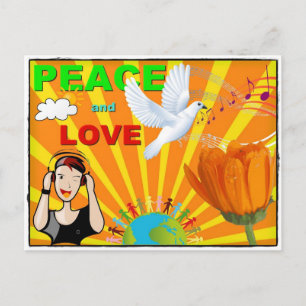 Cartão Postal Paz & Amor