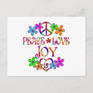 Cartão Postal Paz Amor Alegria