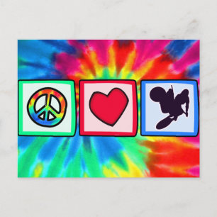 Cartão Postal Paz, Amor, Bicicleta Dirt