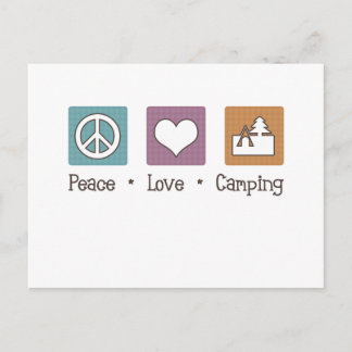 Cartão Postal Paz Amor Camping