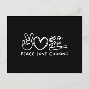Cartão Postal Paz, Amor Culinária Amante da Culinária Retro Chef
