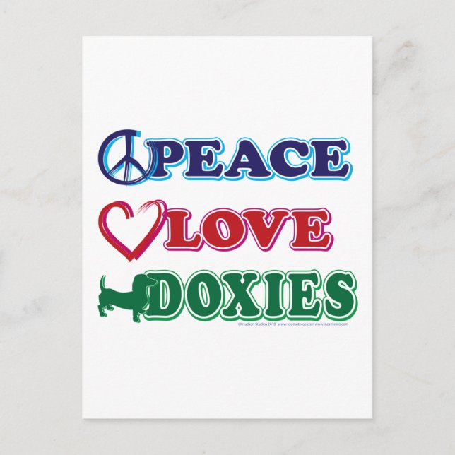 Cartão Postal Paz-Amor-Doxies- Dachsund (Frente)
