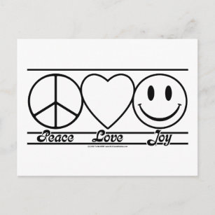 Cartão Postal Paz, amor e alegria