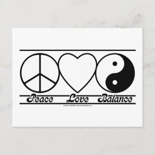 Cartão Postal Paz, amor e equilíbrio