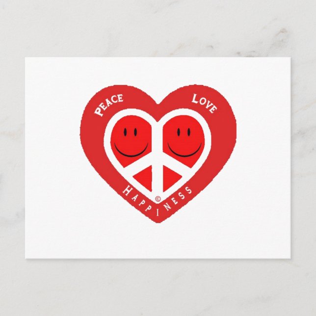 Cartão Postal Paz Amor e Felicidade II (Frente)