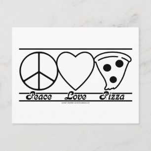 Cartão Postal Paz, Amor e Pizza