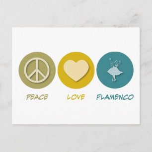 Cartão Postal Paz Amor Flamenco